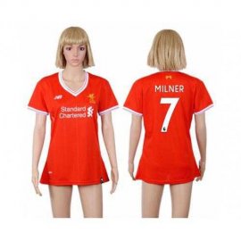 Womens Liverpool #7 Milner Red Home Soccer Club Jersey