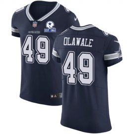 Nike Dallas Cowboys #49 Jamize Olawale Navy Blue Team Color Mens Stitched With Established In 1960 Patch NFL Vapor Untouchable Elite Jersey