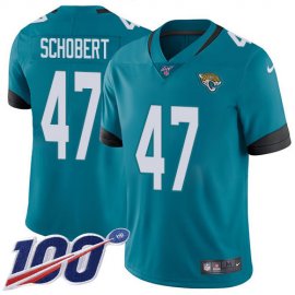 Nike Jacksonville Jaguars #47 Joe Schobert Teal Green Alternate Mens Stitched NFL 100th Season Vapor Untouchable Limited Jersey