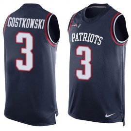 Nike New England Patriots #3 Stephen Gostkowski Navy Blue Team Color Mens Stitched NFL Limited Tank Top Jersey