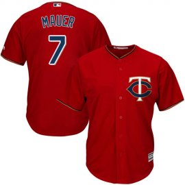Minnesota Twins #7 Joe Mauer Red Cool Base Stitched Youth MLB Jersey