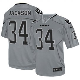Nike Las Vegas Raiders #34 Bo Jackson Lights Out Grey Mens Stitched NFL Elite Jersey