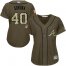 Atlanta Braves #40 Mike Soroka Green Salute to Service Womens Stitched MLB Jersey