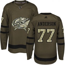 Adidas Columbus Blue Jackets #77 Josh Anderson Green Salute to Service Stitched NHL Jersey