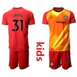 Chelsea #31 Green Red Goalkeeper Kid Soccer Club Jersey