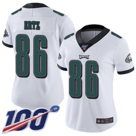 Nike Philadelphia Eagles #86 Zach Ertz White Womens Stitched NFL 100th Season Vapor Limited Jersey