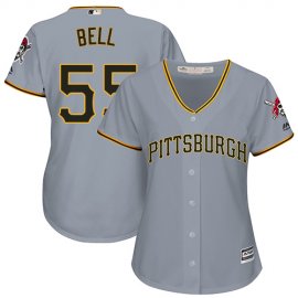 Pittsburgh Pirates #55 Josh Bell Grey Road Womens Stitched MLB Jersey