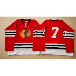 Mitchell And Ness 1960-61 Chicago Blackhawks #7 Chris Chelios Red Stitched NHL Jersey