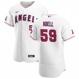 Los Angeles Angels #59 Jo Adell Mens Nike White Home 2020 Authentic Player MLB Jersey