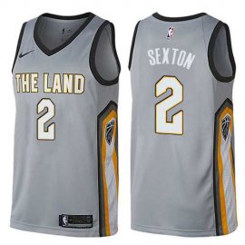 Mens Nike Cleveland Cavaliers #2 Collin Sexton Gray NBA Swingman City Edition Jersey