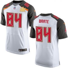 Nike Tampa Bay Buccaneers #84 Cameron Brate White Mens Super Bowl LV Champions Patch Stitched NFL New Elite Jersey