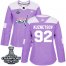 Adidas Washington Capitals #92 Evgeny Kuznetsov Purple Authentic Fights Cancer Stanley Cup Final Champions Womens Stitched NHL Jersey