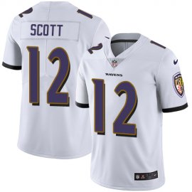 Nike Baltimore Ravens #12 Jaleel Scott White Mens Stitched NFL Vapor Untouchable Limited Jersey