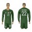 Germany #22 Ter Stegen Army Green Goalkeeper Long Sleeves Soccer Country Jersey