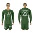 Germany #22 Ter Stegen Army Green Goalkeeper Long Sleeves Soccer Country Jersey