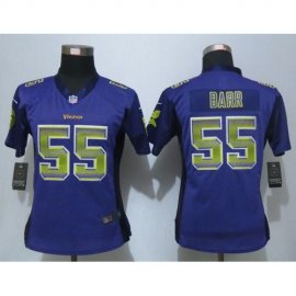 Nike Minnesota Vikings #55 Anthony Barr Purple Team Color Womens Stitched NFL Elite Strobe Jersey