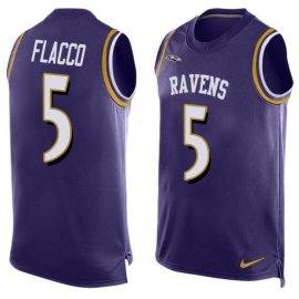 Nike Baltimore Ravens #5 Joe Flacco Purple Team Color Mens Stitched NFL Limited Tank Top Jersey