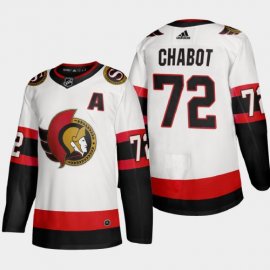 Ottawa Senators #72 Thomas Chabot Mens Adidas 2020-21 Authentic Player Away Stitched NHL Jersey White