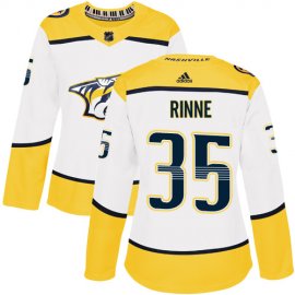 Adidas Nashville Predators #35 Pekka Rinne White Road Authentic Womens Stitched NHL Jersey