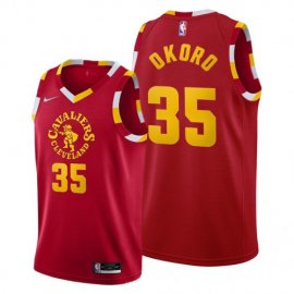 Cleveland Cleveland Cavaliers #35 Isaac Okoro Womens 2021-22 City Edition Red NBA Jersey Womens