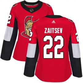Adidas Ottawa Senators #22 Nikita Zaitsev Red Home Authentic Womens Stitched NHL Jersey