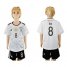 Germany #8 Ozil White Home Kid Soccer Country Jersey