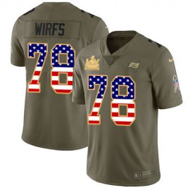 Nike Tampa Bay Buccaneers #78 Tristan Wirfs Olive/USA Flag Youth Super Bowl LV Champions Patch Stitched NFL Limited 2017 Salute To Service Jersey
