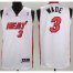 Revolution 30 Miami Heat 3 Dwyane Wade White Swingman Jersey Cheap