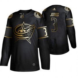 Adidas Columbus Blue Jackets #3 Seth Jones Mens 2019 Black Golden Edition Authentic Stitched NHL Jersey
