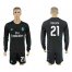 Real Madrid #21 Morata Away Long Sleeves Soccer Club Jersey