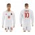Spain #10 Fabregas White Away Long Sleeves Soccer Country Jersey