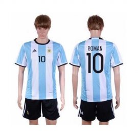 Argentina #10 Roman Home Soccer Country Jersey