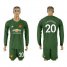 Manchester United #20 S.Romero Green Goalkeeper Long Sleeves Soccer Club Jersey