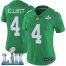 Nike Philadelphia Eagles #4 Jake Elliott Green Super Bowl LII Womens Stitched NFL Limited Rush Jersey