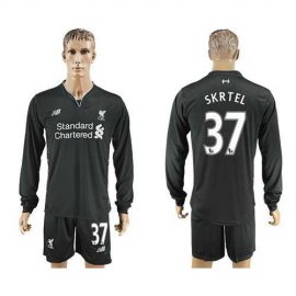 Liverpool #37 Skrtel Away Long Sleeves Soccer Club Jersey
