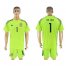 Spain #1 De Gea Shiny Green Goalkeeper Soccer Country Jersey