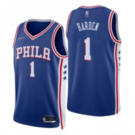 Nike Philadelphia 76ers #1 James Harden Royal Mens 2021-22 NBA 75th Anniversary Diamond Swingman Jersey – Icon Edition Mens
