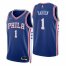 Nike Philadelphia 76ers #1 James Harden Royal Mens 2021-22 NBA 75th Anniversary Diamond Swingman Jersey – Icon Edition Mens