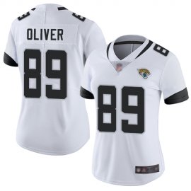 Nike Jacksonville Jaguars #89 Josh Oliver White Womens Stitched NFL Vapor Untouchable Limited Jersey