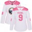 Adidas Buffalo Sabres #9 Jack Eichel White/Pink Authentic Fashion Womens Stitched NHL Jersey
