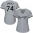 Chicago White Sox #74 Eloy Jimenez Grey Road Womens Stitched MLB Jersey