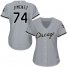 Chicago White Sox #74 Eloy Jimenez Grey Road Womens Stitched MLB Jersey