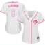 Toronto Blue Jays #6 Marcus Stroman White/Pink Fashion Womens Stitched MLB Jersey