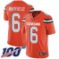 Nike Cleveland Browns #6 Baker Mayfield Orange Alternate Mens Stitched NFL 100th Season Vapor Limited Jersey