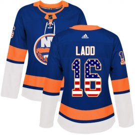 Adidas New York Islanders #16 Andrew Ladd Royal Blue Home Authentic USA Flag Womens Stitched NHL Jersey