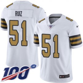 Nike New Orleans Saints #51 Cesar Ruiz White Mens Stitched NFL Limited Rush 100th Season Jersey