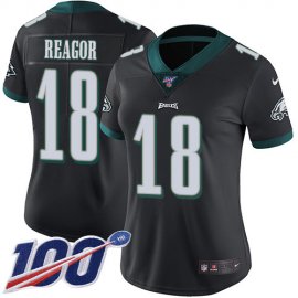 Nike Philadelphia Eagles #18 Jalen Reagor Black Alternate Womens Stitched NFL 100th Season Vapor Untouchable Limited Jersey