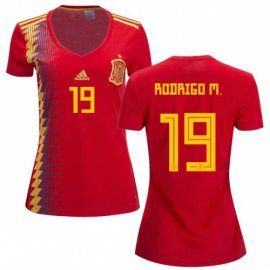 Womens Spain #19 Rodrigo M. Red Home Soccer Country Jersey
