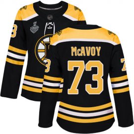 Adidas Boston Bruins #73 Charlie McAvoy Black Home Authentic Stanley Cup Final Bound Womens Stitched NHL Jersey