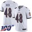 Nike Baltimore Ravens #48 Patrick Queen White Mens Stitched NFL 100th Season Vapor Untouchable Limited Jersey